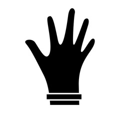 hand with medical gloves icon over white background. vector illustration