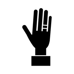 human hand icon over white background. vector illustration