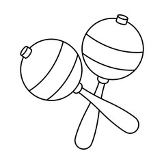 maraca instrument brazilian music percussion vector illustration