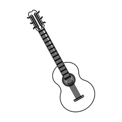 guitar instrument brazil music melody image vector illustration