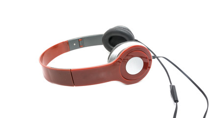 red Headphones on isolated