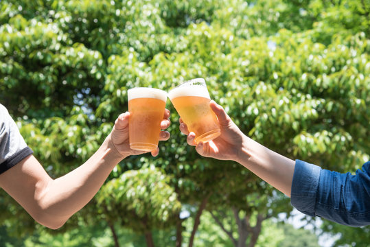 ビールで乾杯