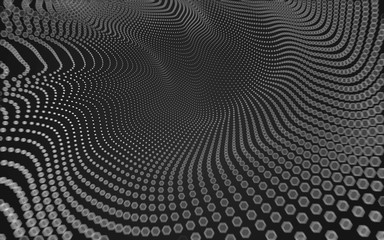 Abstract polygonal space low poly dark background, 3d rendering