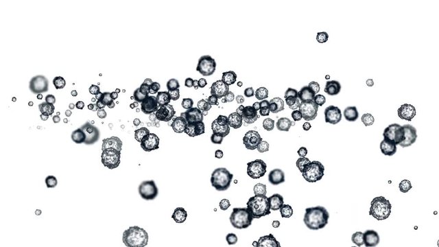 4k Abstract cells virus dust particles background.