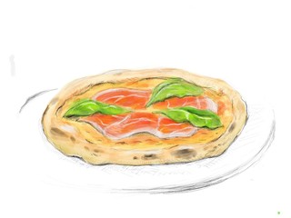 生ハムとルッコラのピッツァ