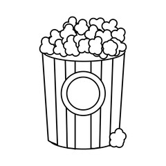 line popcorn food in the cinema movie eat, vector illustration