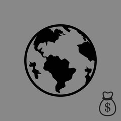 Earth icon stock vector illustration flat design