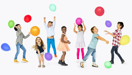 Happiness group of cute and adorable children having party - Powered by Adobe