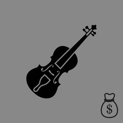 Violin icon stock vector illustration flat design
