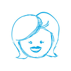 Obraz na płótnie Canvas silhouette happy woman face with haistyle, vector illustration