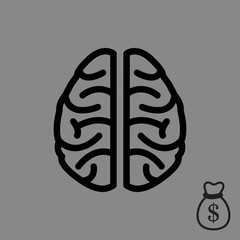 brain icon stock vector illustration flat design