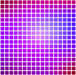 Pink purple blue rounded mosaic background over white square