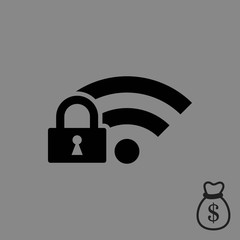 lock wifi icon stock vector illustration flat design