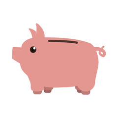 save money inside pig in the home, vector illustration