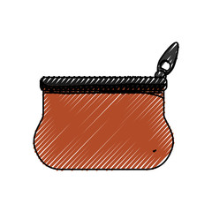 cute purse with zipper to save cash money, vector illustration
