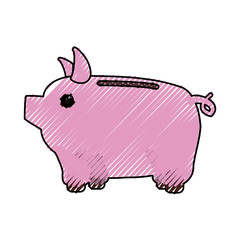 save money inside pig in the home, vector illustration
