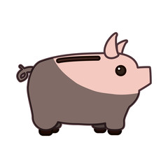 save money inside pig in the home, vector illustration