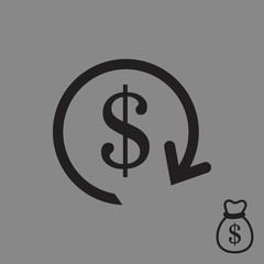 dollar money icon stock vector illustration flat design