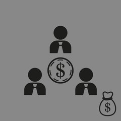 Business people team crowdy walk silhouette concept businesspeople group human resources over world map background vector icon