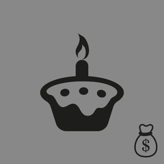 cake with candles icon stock vector illustration flat design