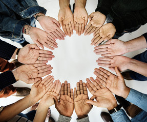 Diverse People Hands Together Partnership