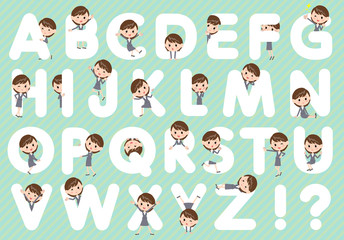 Gray suit business woman A to Z