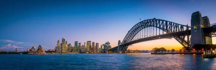Fotobehang Sydney Harbour Bridge Skyline van het centrum van Sydney