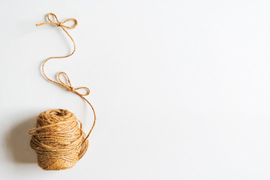 hemp rope on the white canvas, idea tie your gift with a common object, it simple but special impression