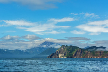 Avacha Bay and Vilyuchinsky stratovolcano.