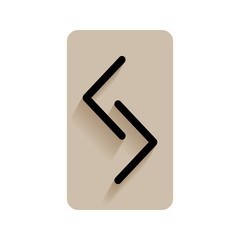 Jera. Runic alphabet and letters. Flat icon on white background for divination, prediction. Vector illustration