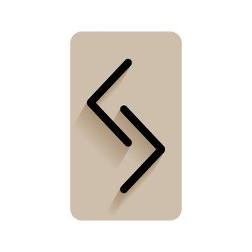 Jera. Runic alphabet and letters. Flat icon on white background for divination, prediction. Vector illustration