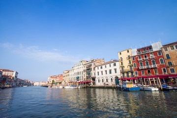 Fototapeta na wymiar Panoramic view of famous Canal Grande in Venice, Italy