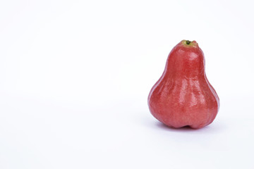 Fresh rose apple on white background