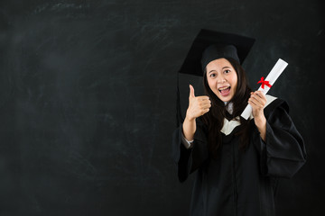 happy international students bachelor gown