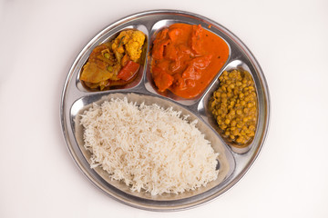 Chicken Curry, Vegetable and Rice