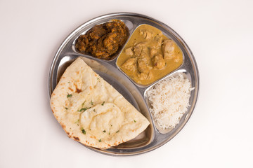 Lamb Curry. Naan and Rice