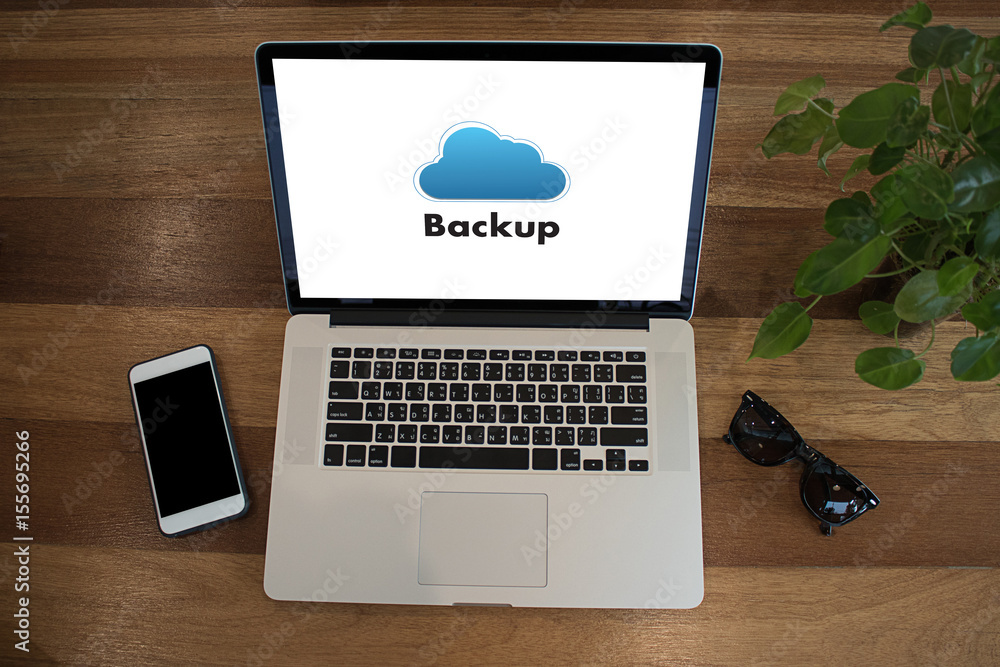 Poster backup download copies of data, computing digital data transferring