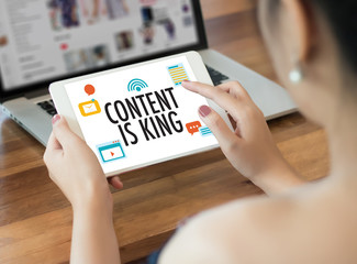 CONTENT IS KING seo search engine optimization and content marketing concept