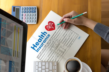 HEALTH INSURANCE Digital Application Concept health care