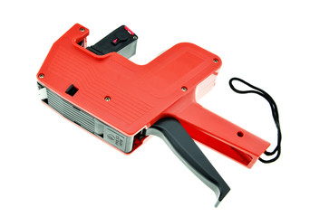 label tagging gun on a white background