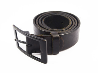 A roll of black belt isolated