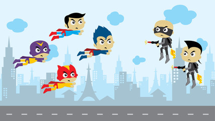 Fototapeta premium cartoon superhero game asset theme hero vector art