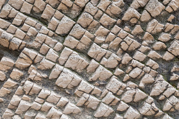 Close-up of a bizarre rock surface texture.