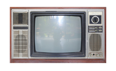 Retro television isolated on white background.