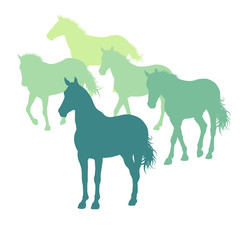 Horse abstract vector background isolated