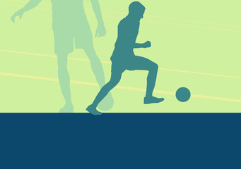 Soccer player man abstract vector background