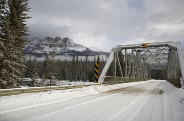 Castle Mountain Alberta in Winter