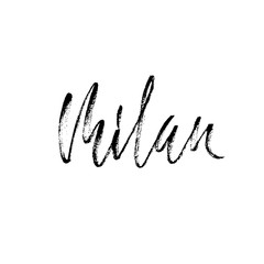 Milan, Italy. City typography lettering design. Hand drawn brush calligraphy. Isolated vector illustration