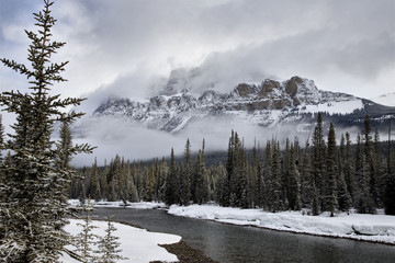 Castle Mountain Alberta in Winter