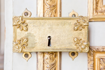 Vintage the lock key on the door